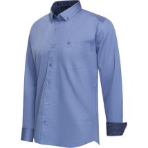 Cappuccino Italia - Chemise stretch homme Ancona - Bleu - Taille M