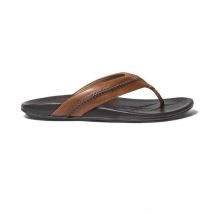 Olukai Mea Ola - Sandales en cuir pour hommes - Tan/Dark Java