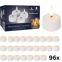 Boite à thé LED 96 pièces Rechargeable - Ø4cm *Set d'expansion SANS chargeur*