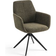 Furnihaus Chaise de salle à manger pivotante Milou avec accoudoir Vert