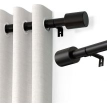 Noswo Tringle à rideaux - Extensible - 143 à 213 cm - Tringle à rideaux - Tringle à rideaux - Métal - Noir