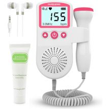 Vulpes Goods® BabyCare - Doppler Baby PRO - Baby Heart Monitor - Doppler fœtal - Doppler des battements cardiaques du bébé - Dispositif d'écho - Cadeau de grossesse - Rose - Gel d'échographie et bouchons d'oreille inclus