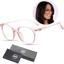 LC Eyewear Lunettes d'ordinateur - Lunettes à lumière bleue - Lunettes d'affichage - Unisexe - Rose transparent