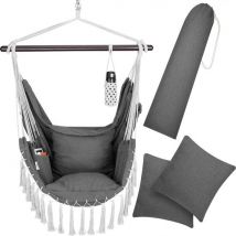 Detex Bohemian Hanging Chair - Incl. Bottle Holder/2 Cushions XL - Anthracite