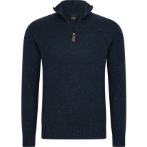Mario Russo Skipper - Pull pour hommes - Half Zip - Navy - XXL