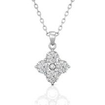 Yolora Ladies Necklace with Pendant - Kalpa Camaka Crystals - Silver - 18K White Gold Plated - Women's Necklace Silver - Jewellery - Necklace - Luxury Gift Box - Gift Box - Exclusive Gift Box - Beautiful Gift Packaging