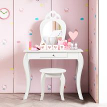 Coast Kinderkaptafel Make-up Tafel Met Krukje En Spiegel - Wit