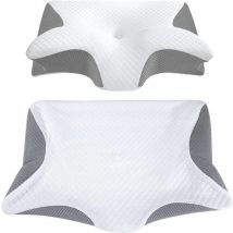 Oreiller anti-ronflement - Pour chaque position de sommeil - 60x40 cm - Oreiller - Apnée - Ergonomique & orthopédique - Mousse à mémoire de forme - Alyze