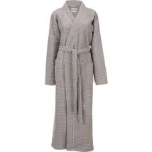 Heckettlane Peignoir gaufré - robe de chambre pour femmes et hommes - XL - Manteau du matin en coton - Convient pour le sauna - Gris