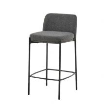 Rousseau Tabouret de bar Ella - H85 x L37 x P42 cm - Gris