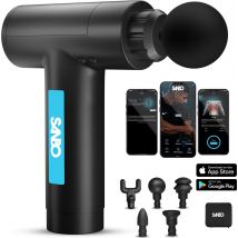 Sanbo Massage Gun Prime - Massage sportif et relaxant - Noir/Bleu - Professional- Includes Case & App - Appareil de massage - Pistolet de massage - Fitness