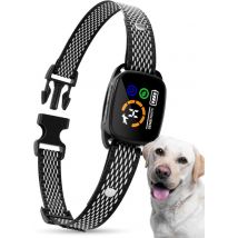 Nuvance - Collier anti-aboiement digital - Dispositif anti-aboiement sans choc - Vibration et bips - Rechargeable - Collier anti-aboiement pour chiens et chiots - 6 étapes