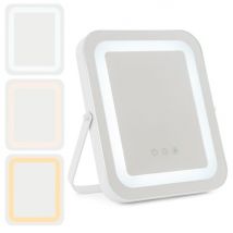 Coast Make-Up Mirror - 3 Colour LED - 360° Rotative - 240V - 27.5 x 3 x 31cm - Blanc
