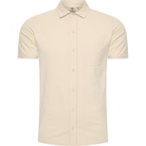 Mario Russo Chemise à manches courtes - Chemise homme - Polo homme - t shirt homme - 3XL - Beige