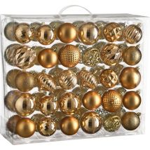 Set de boules de Noël House of Seasons - 60 pièces - Ø7 cm - incassable - cuivre