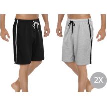 Milanoro - Lot de 2 shorts sportifs et confortables pour hommes - Noir/Gris - L