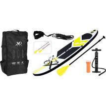 Paddle gonflable - XQ Max - Stand up paddle - 320 cm - 150 kg max - Planche et accessoires - Blanc, noir et jaune