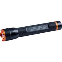 BLACK+DECKER Lampe de poche LED 110 Lumen - 3W - Portée 100M - 3 modes d'éclairage : Haut, Bas, Pulsé - Noir/Orange