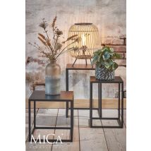 Mica Decorations Table d'appoint Goa - Lot de 2 - L35 x L35 x H33 cm - Métal - Noir