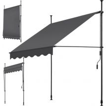 Store - Tectake - Store à pinces - Parasol réglable - 150 x 180 cm - Noir
