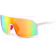 arpex® Lunettes de cyclisme - Lunettes de sport - Lunettes de soleil polaroïd - Lunettes de soleil - Vélo de route - Vélo de montagne - Moto - Monture blanche - Oculaire rouge