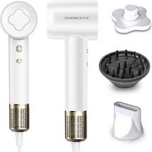 Sansbeauté® Sèche-cheveux avec diffuseur - Boucles - 110 000 tr/min - Sèche-cheveux ionique avec brosse - 3 étapes - 3 accessoires - Sèche-cheveux de voyage - Coolshot - Sèche-cheveux avec diffuseur - Sèche-cheveux - 2000W - EssentiaPRO®.