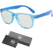 LC Eyewear Lunettes d'ordinateur pour enfants - Lunettes à lumière bleue - Lunettes d'affichage - Unisexe - Bleu transparent
