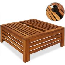 Casaria Pied de parasol, table de jardin, table d'appoint, cache pied de parasol, bois d'acacia 62x62x26cm