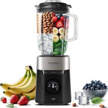 JAP Appliances AeroBlend - Mixeur puissant (1000W) avec 8 vitesses et 3 réglages - Grand pichet en verre de 1,5 litre - Bouchon doseur 20-40ml - Smoothie maker - Broyeur à glace - Noir