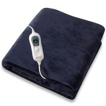 Goliving Plaid polaire électrique - Couverture chauffante - Couverture polaire chauffante - Couverture électrique - 3 niveaux de chaleur - Lavable en machine - 120 Watts - Cordon de 2,5 mètres - Flanelle Sherpa - 160 x 120 cm - Bleu