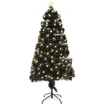 Luca Lighting Arbre de Noël artificiel Mercure avec éclairage LED en fibre optique - H150 x Ø65 cm - Vert