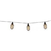 Grundig Solar Light String - Garden Light 10 LED Lanterns - 12 Lumen - Warm White Light - Incl. Solar Panel - Battery Life 8-6 Hours - Black