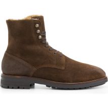 Travelin' Hosio Bottes à lacets pour homme - Doublure en laine lamée - Cuir velours marron cognac