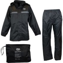 Infinity Goods Regenpak - Dames & Heren - Maat XS - Waterdicht & Ademend - Reflecterend - Zwart