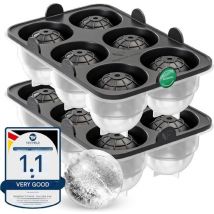 Moules à glaçons Neighbour's Friend - 2 Grands moules - 12 glaçons ronds - Lavable au lave vaisselle - ø4,5 cm - Noir