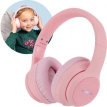 imoshion Kids Headphones with LED Lights - Écouteurs Bluetooth pour enfants - Écouteurs supra-auriculaires sans fil - Rose