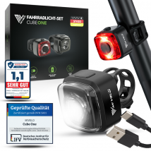 MIVELO Kit d'éclairage pour vélo Cube One LED - rechargeable par USB - approuvé par StVZO