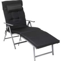 O'DADDY® Bain de soleil - Bain de soleil - Bain de soleil - Bain de soleil pliant adulte - Bain de soleil pliant - Bain de soleil - Bain de soleil pliant - Bain de soleil jardin - Bain de soleil coussin - Bain de soleil avec appui-tête - Noir