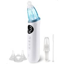 Gatson Pro Nettoyeur de nez bébé - Comprend une brosse, une pince à épiler et une boîte de rangement - 10 mélodies et lumières - Suceur de nez bébé - Polisseurs de nez - Lance-nez - Électrique