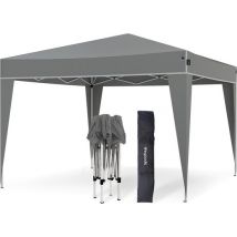 LifeGoods Party Tent Plus - Tente pliante - 3x3 m - Montage facile - Armature renforcée - Imperméable - Sac de transport - Gris