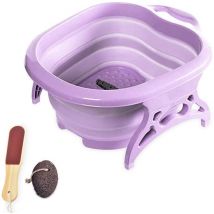 Noswo Bain de pieds - Bain de pieds pliable - Bain de pieds avec massage - Massage des pieds - Violet