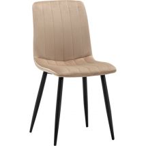 Furnihaus Chaises de salle à manger Set of 2 Fox - Mink - Metal leg - Velvet