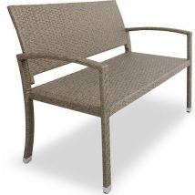 Banc de jardin Casaria Polyrattan - 2 places résistant aux UV - Beige