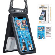 Drivv. Étui étanche pour téléphone 2 en 1 avec cordon - Universel jusqu'à 6,7 pouces - Étui étanche pour téléphone - Noir
