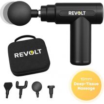 Revolt - Mini pistolet de massage - 5 accessoires inclus - Adaptateur inclus - 6 réglages de vitesse - Récupération et relaxation musculaire