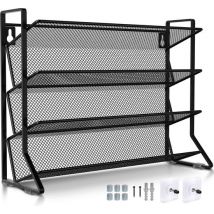 Soothe Spice Rack Standing and Hanging for 24 Spice Jars - 4 Layers - Spice Organiser - Spice Rack - Noir