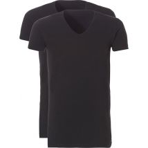 Ten Cate - Hommes 2-Pack V-Neck Long Shirts Black - XXL