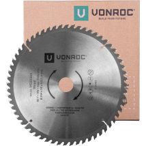 Lame de scie VONROC - Ø254MM - 60 dents - pour le bois - convient aux scies à tronçonner et aux scies à table