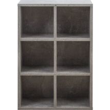 VDD Armoire à compartiments - Armoire de rangement - Bibliothèque - Armoire murale - 6 compartiments ouverts - Gris - 97.5x 97.5x33 cm