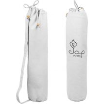 Sac pour tapis de yoga JAP Sports - Universel - Sac de sport avec cordon de serrage - Équipé d'une sangle de transport - BCI Cotton - Blanc